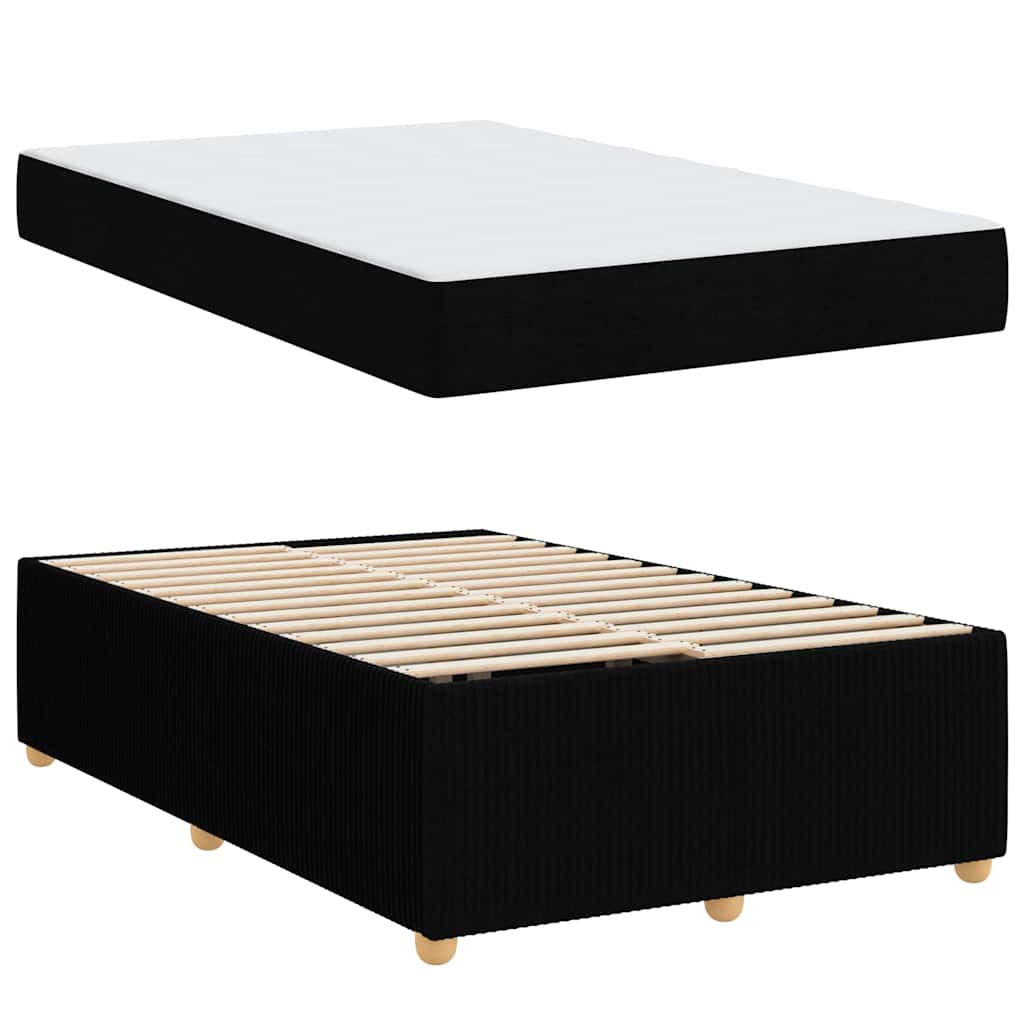 Struttura del letto con materasso Nero 120 x 200 cm Tessuto | homemem39