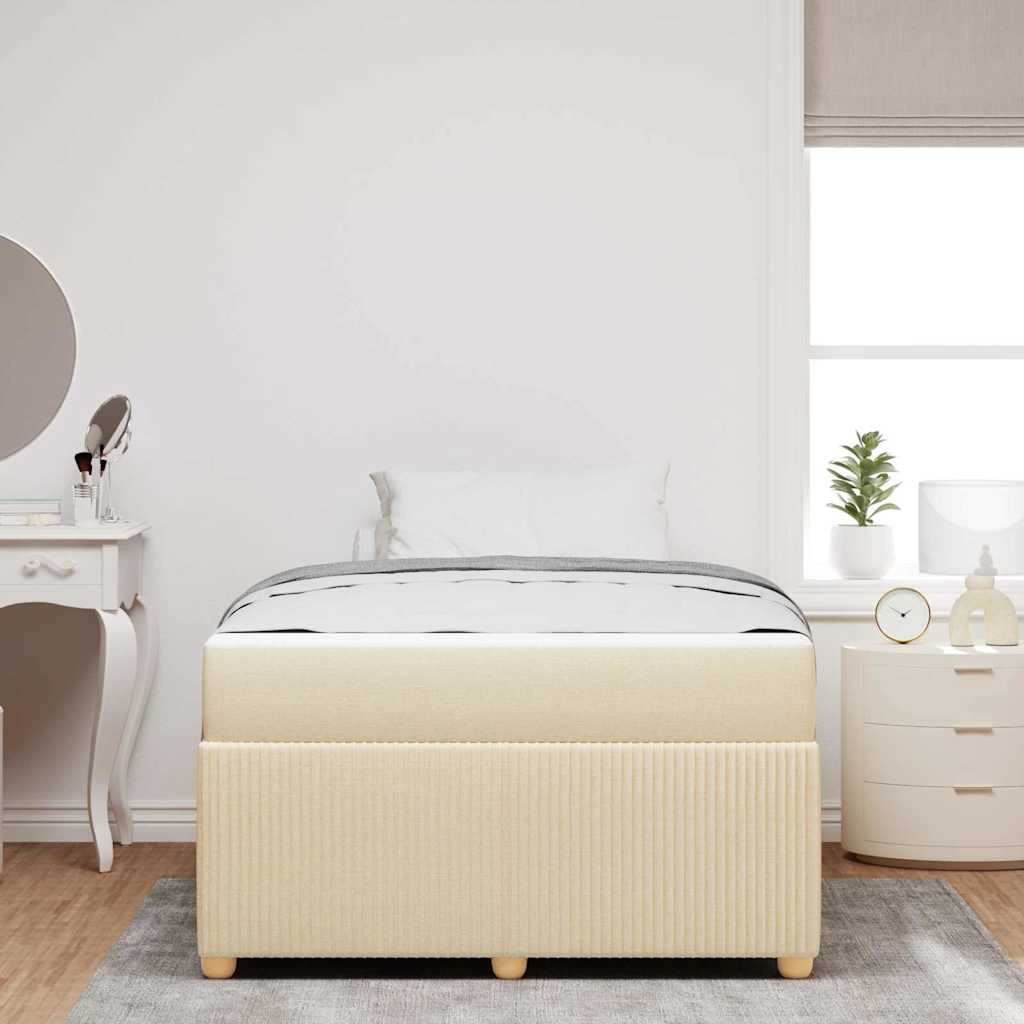 Struttura del letto con materasso Crema 120 x 200 cm Tessuto | homemem39