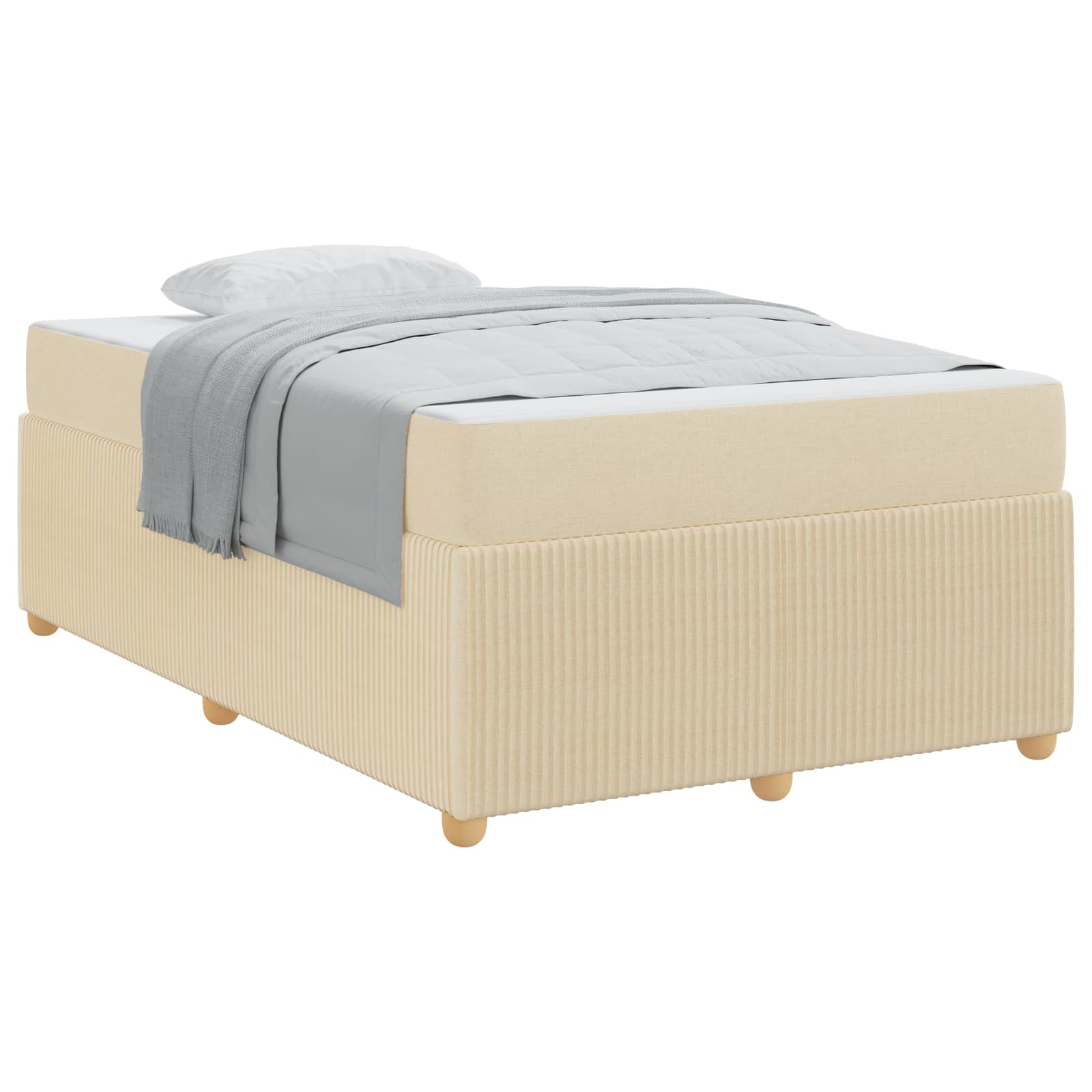 Struttura del letto con materasso Crema 120 x 200 cm Tessuto | homemem39