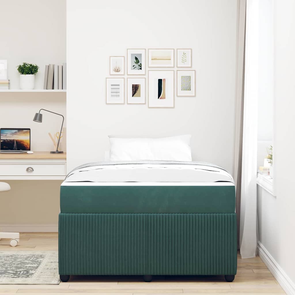 Struttura del letto Verde Scuro 120 x 200 cm Tessuto | homemem39