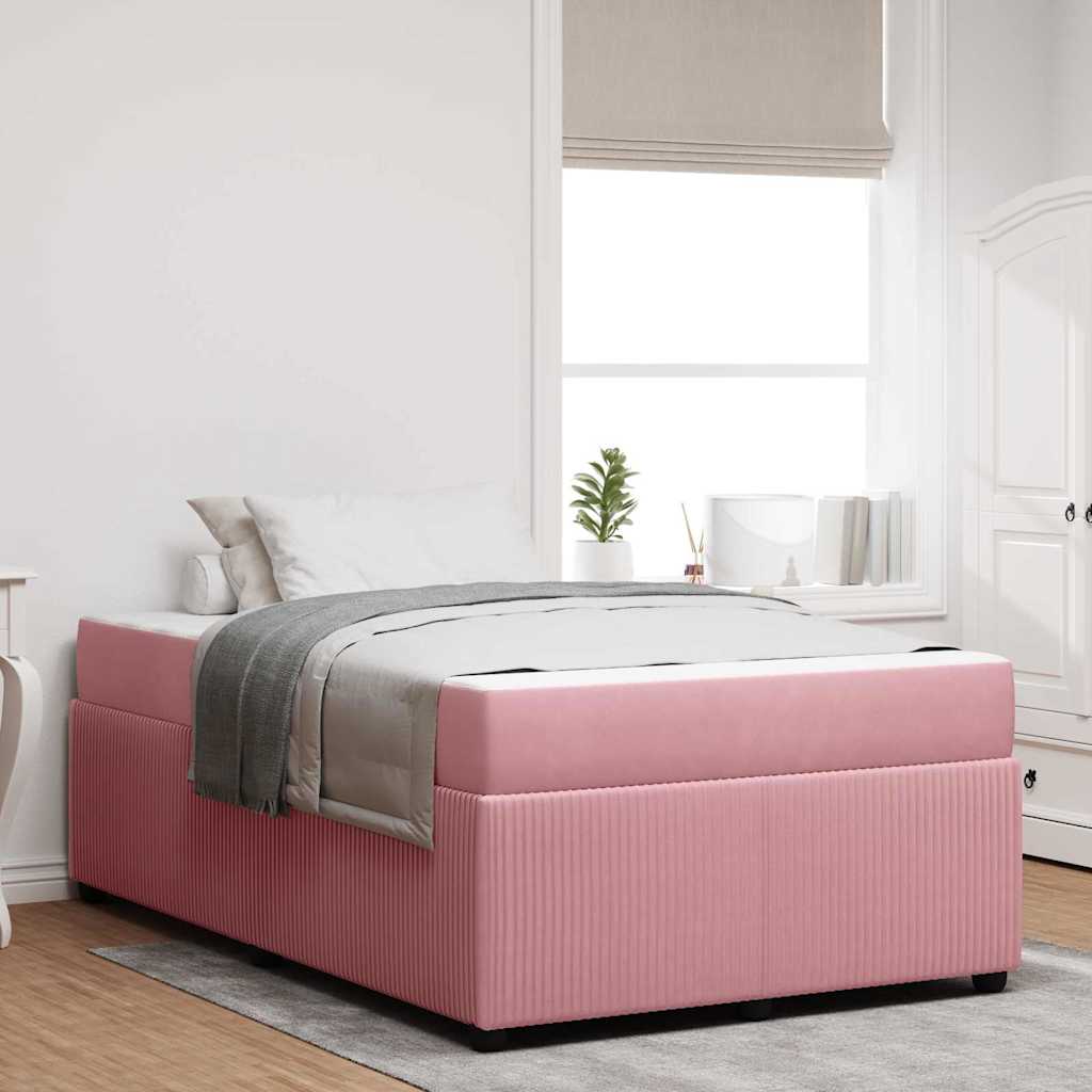 Struttura del letto con materasso Rosa 120 x 200 cm Tessuto | homemem39