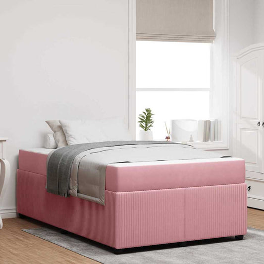 Struttura del letto con materasso Rosa 120 x 200 cm Tessuto | homemem39