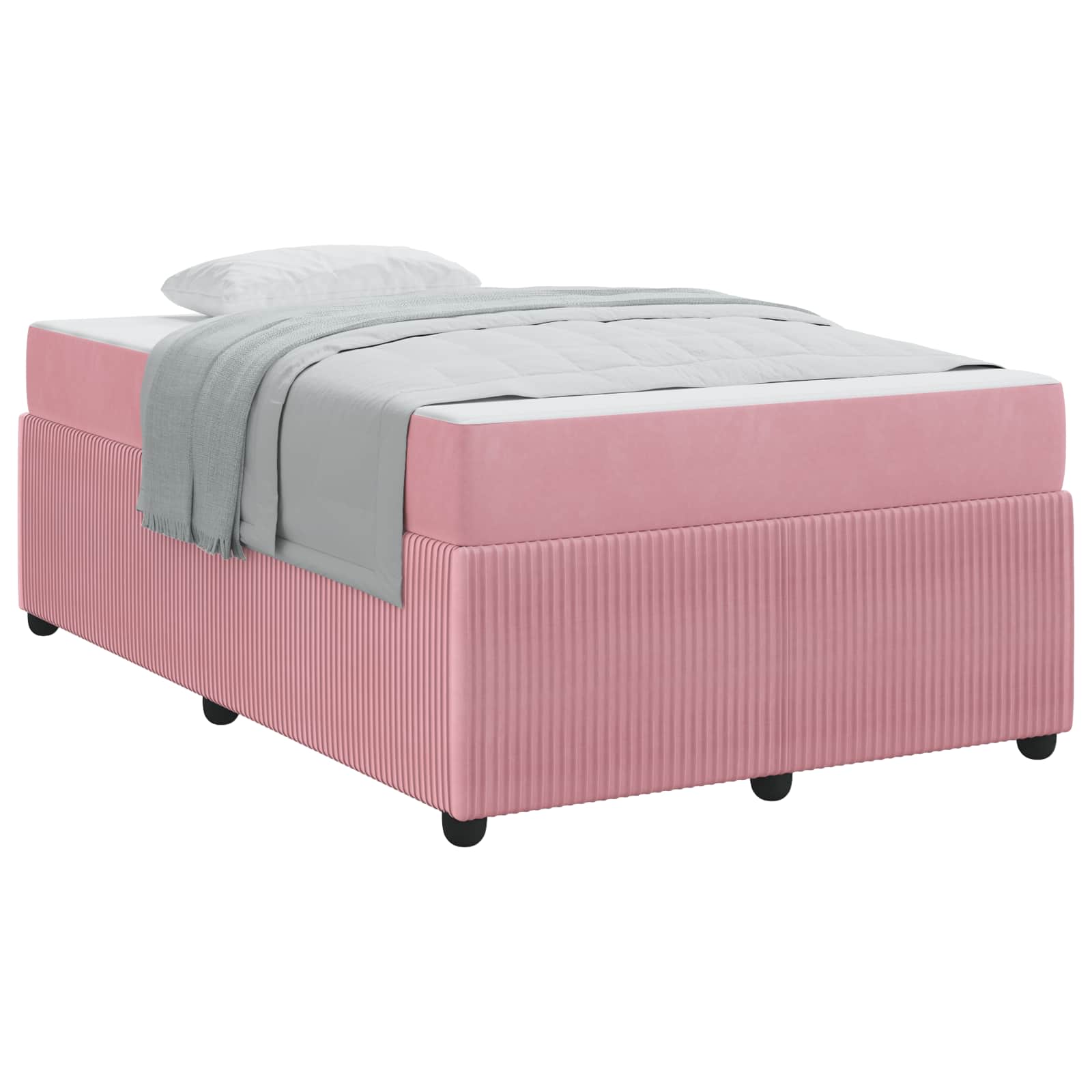 Struttura del letto con materasso Rosa 120 x 200 cm Tessuto | homemem39