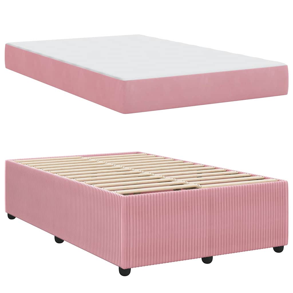 Struttura del letto con materasso Rosa 120 x 200 cm Tessuto | homemem39
