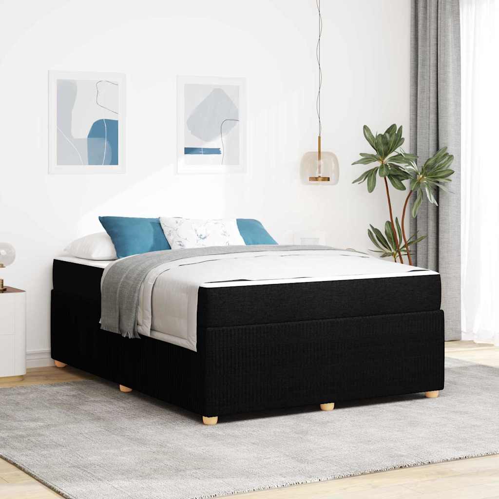 Struttura del letto con materasso Nero 140 x 200 cm Tessuto | homemem39