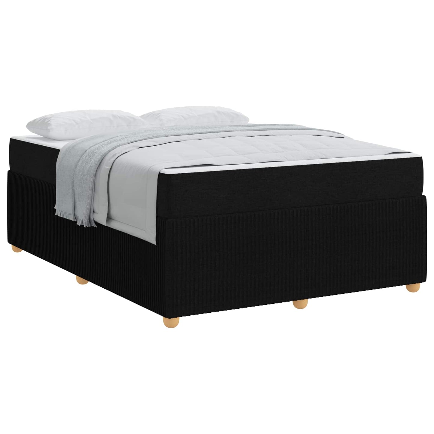 Struttura del letto con materasso Nero 140 x 200 cm Tessuto | homemem39