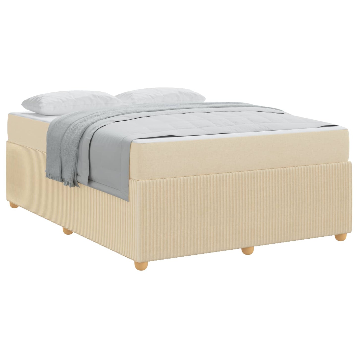 Struttura del letto con materasso Crema 140 x 200 cm Tessuto | homemem39