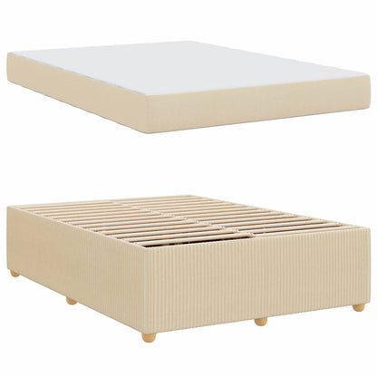 Struttura del letto con materasso Crema 140 x 200 cm Tessuto | homemem39