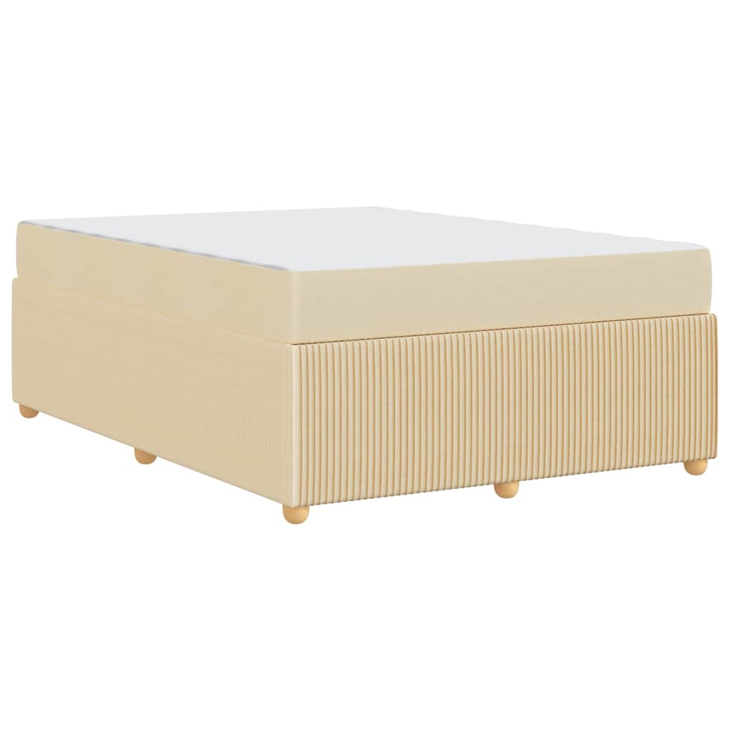 Struttura del letto con materasso Crema 140 x 200 cm Tessuto | homemem39