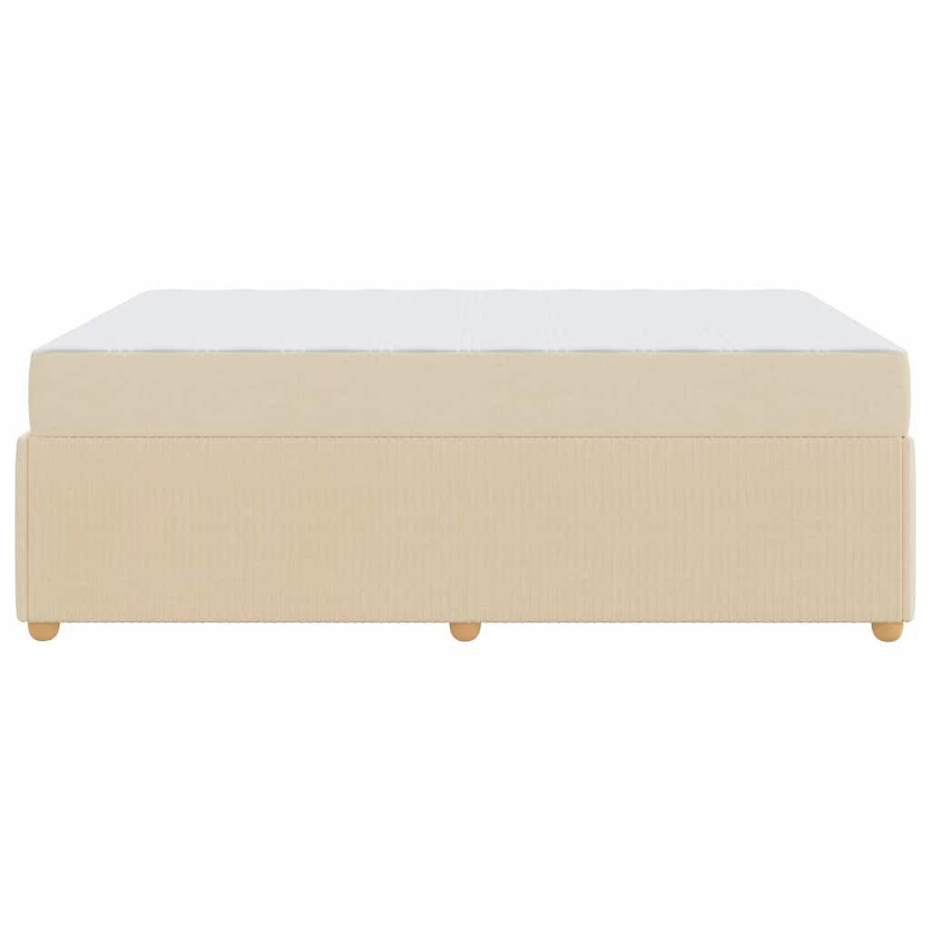 Struttura del letto con materasso Crema 140 x 200 cm Tessuto | homemem39