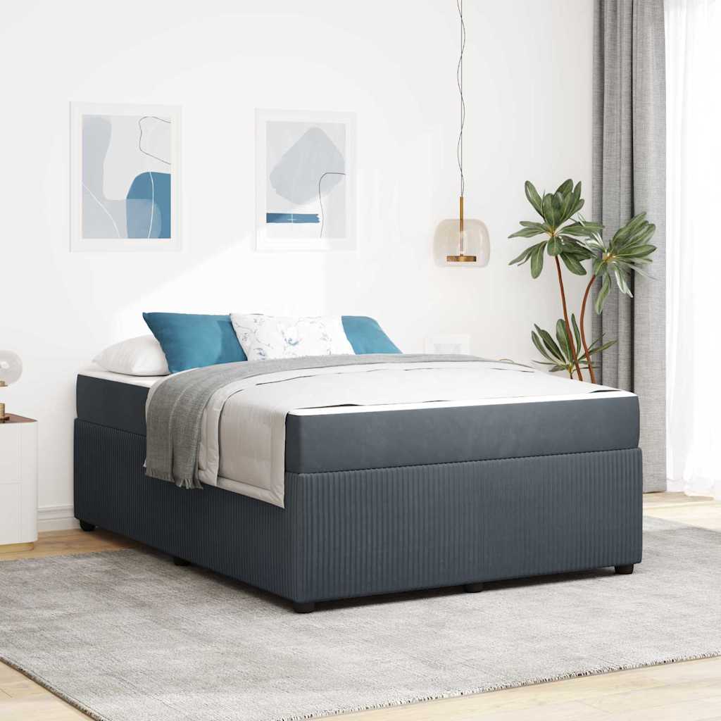 Struttura del letto Grigio scuro 140 x 200 cm Tessuto | homemem39