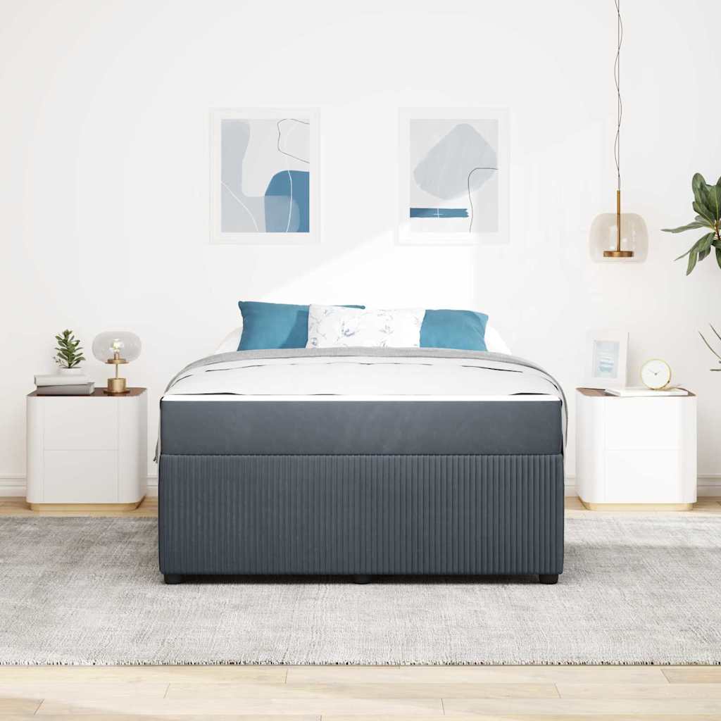 Struttura del letto Grigio scuro 140 x 200 cm Tessuto | homemem39