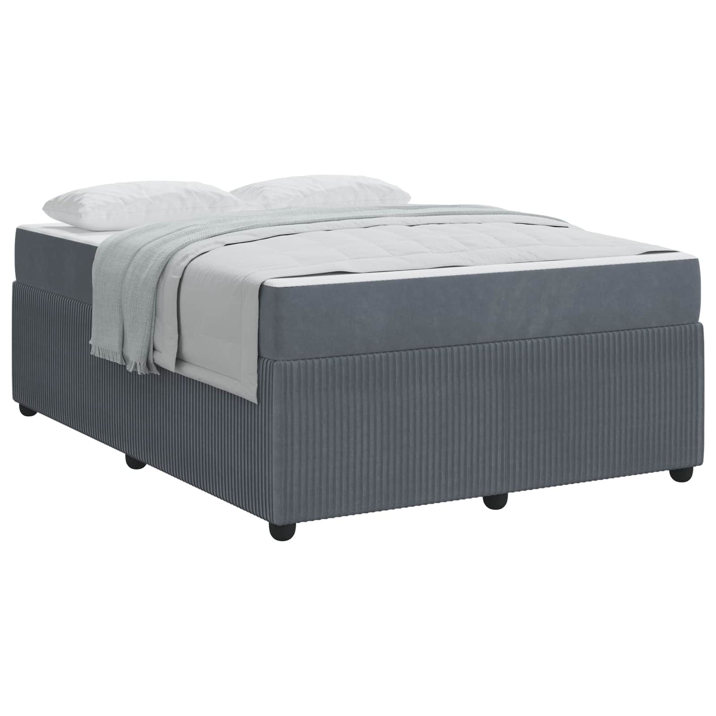 Struttura del letto Grigio scuro 140 x 200 cm Tessuto | homemem39