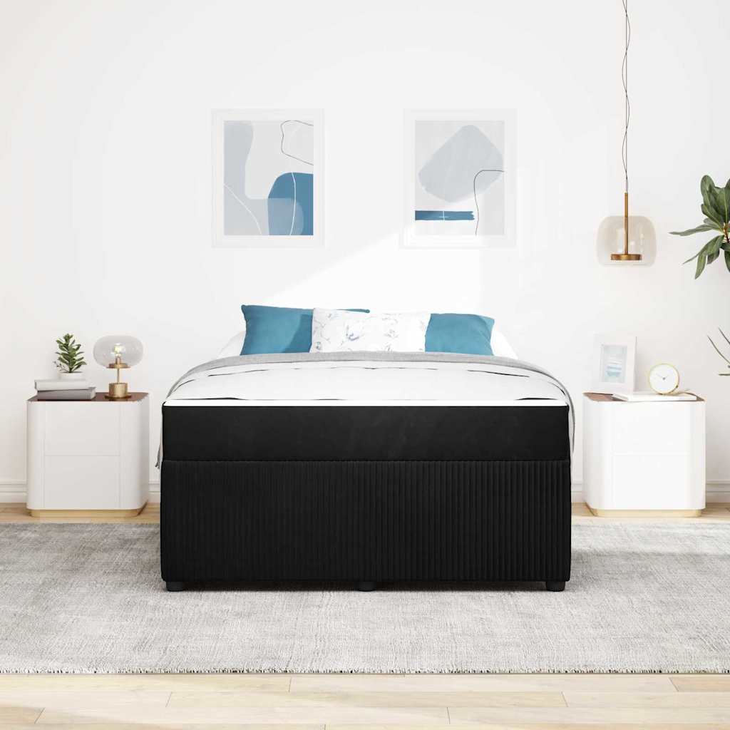 Struttura del letto con materasso Nero 140 x 200 cm Tessuto | homemem39