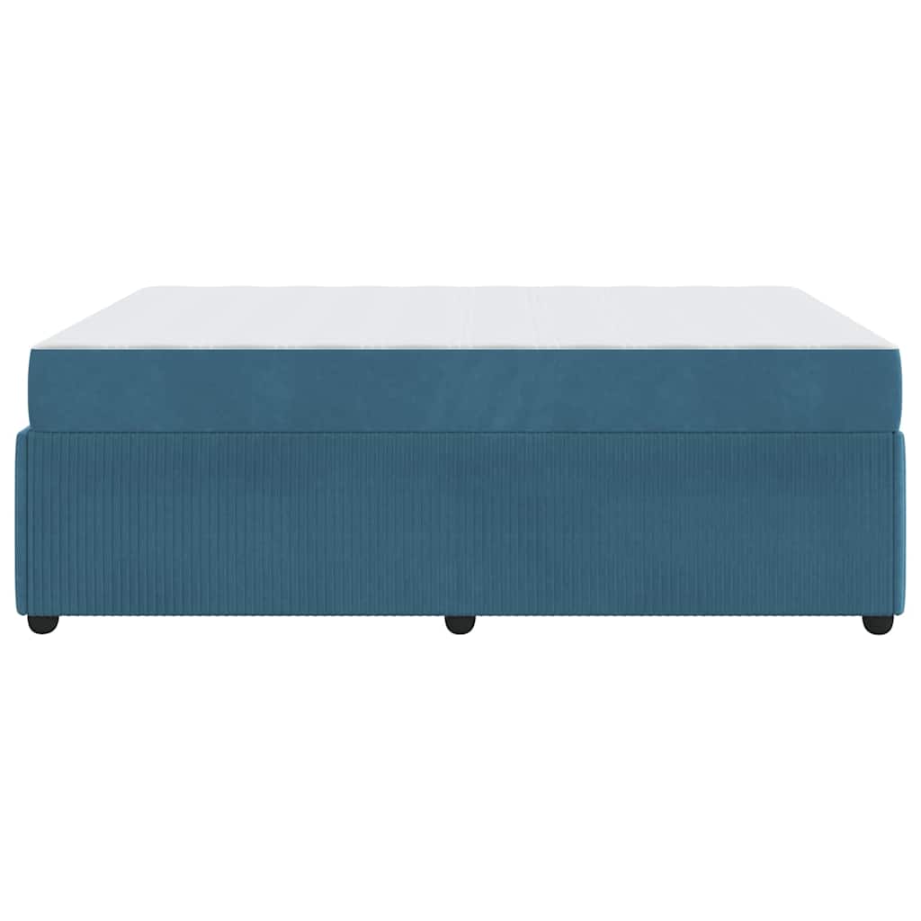 Struttura del letto con materasso Blu 140 x 200 cm Tessuto | homemem39