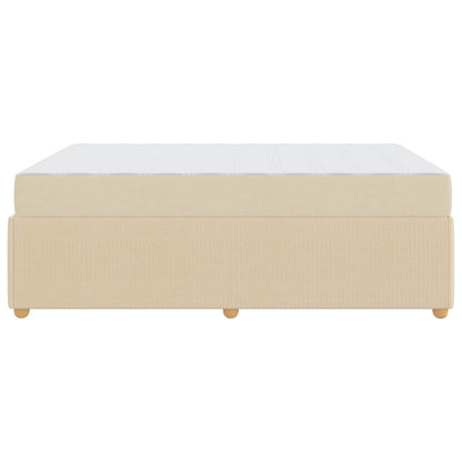 Struttura del letto con materasso Crema 160 x 200 cm Tessuto | homemem39