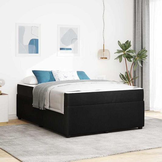 Struttura del letto con materasso Nero 160 x 200 cm Tessuto