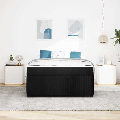 Struttura del letto con materasso Nero 160 x 200 cm Tessuto | homemem39