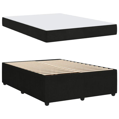 Struttura del letto con materasso Nero 160 x 200 cm Tessuto | homemem39