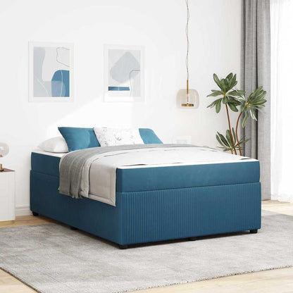 Struttura del letto con materasso Blu 160 x 200 cm Tessuto | homemem39