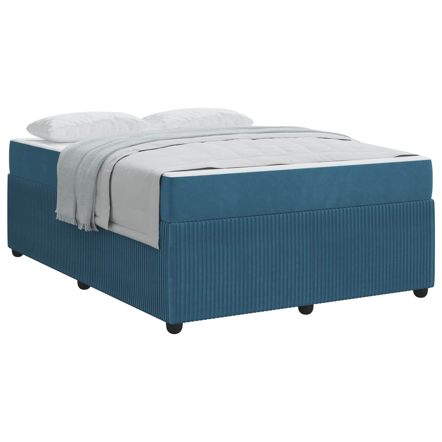 Struttura del letto con materasso Blu 160 x 200 cm Tessuto | homemem39