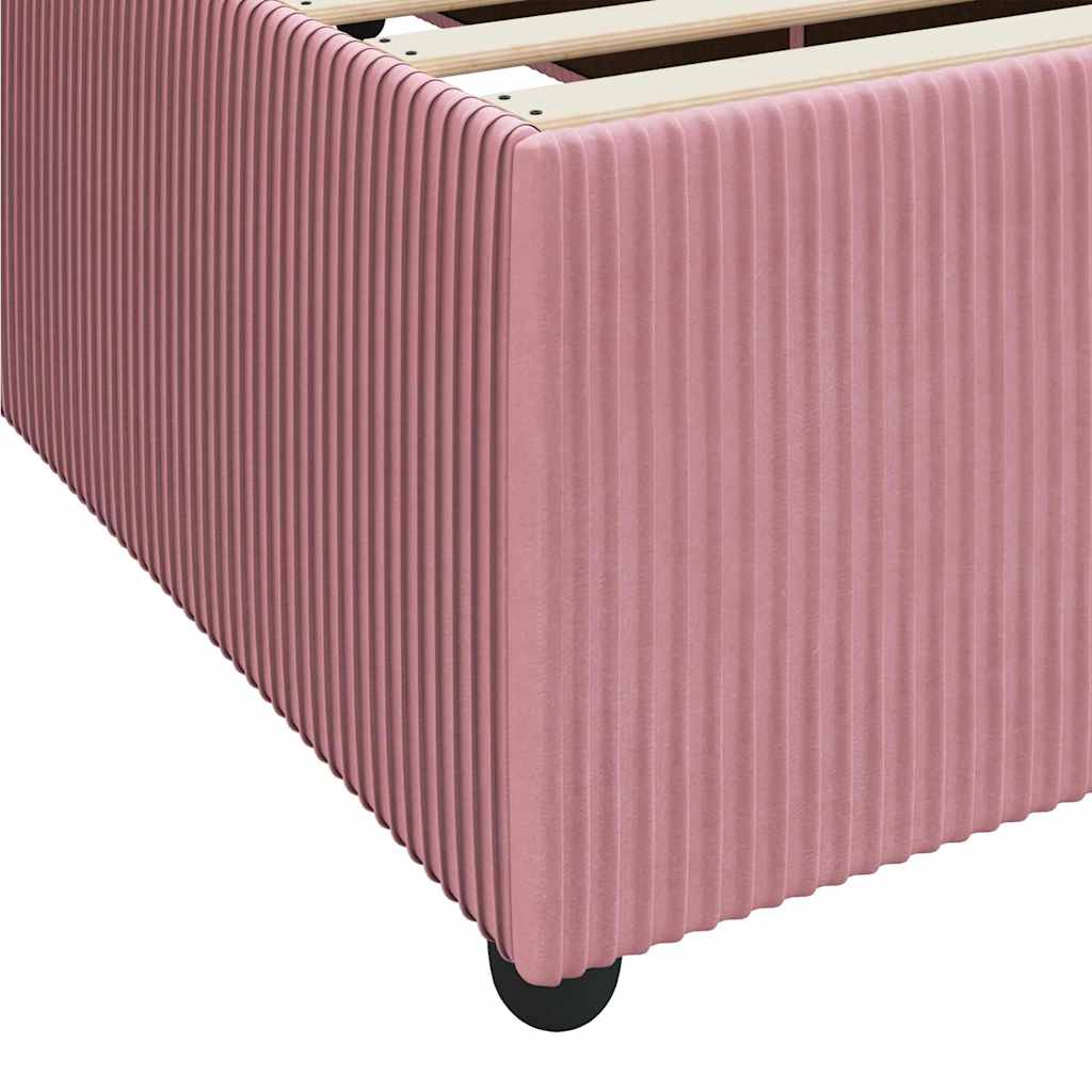 Struttura del letto con materasso Rosa 160 x 200 cm Tessuto | homemem39