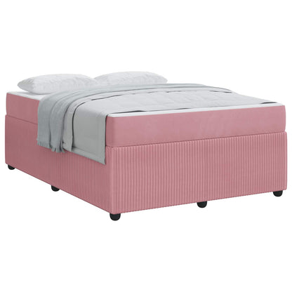 Struttura del letto con materasso Rosa 160 x 200 cm Tessuto | homemem39