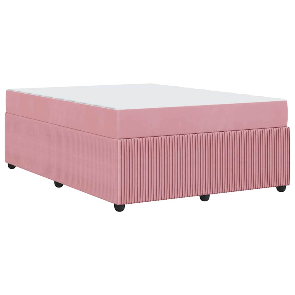 Struttura del letto con materasso Rosa 160 x 200 cm Tessuto | homemem39