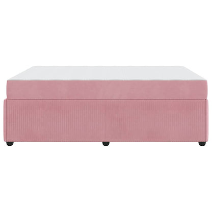 Struttura del letto con materasso Rosa 160 x 200 cm Tessuto | homemem39