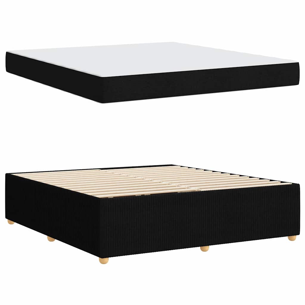 Struttura del letto con materasso Nero 180 x 200 cm Tessuto | homemem39
