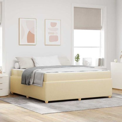 Struttura del letto con materasso Crema 180 x 200 cm Tessuto | homemem39