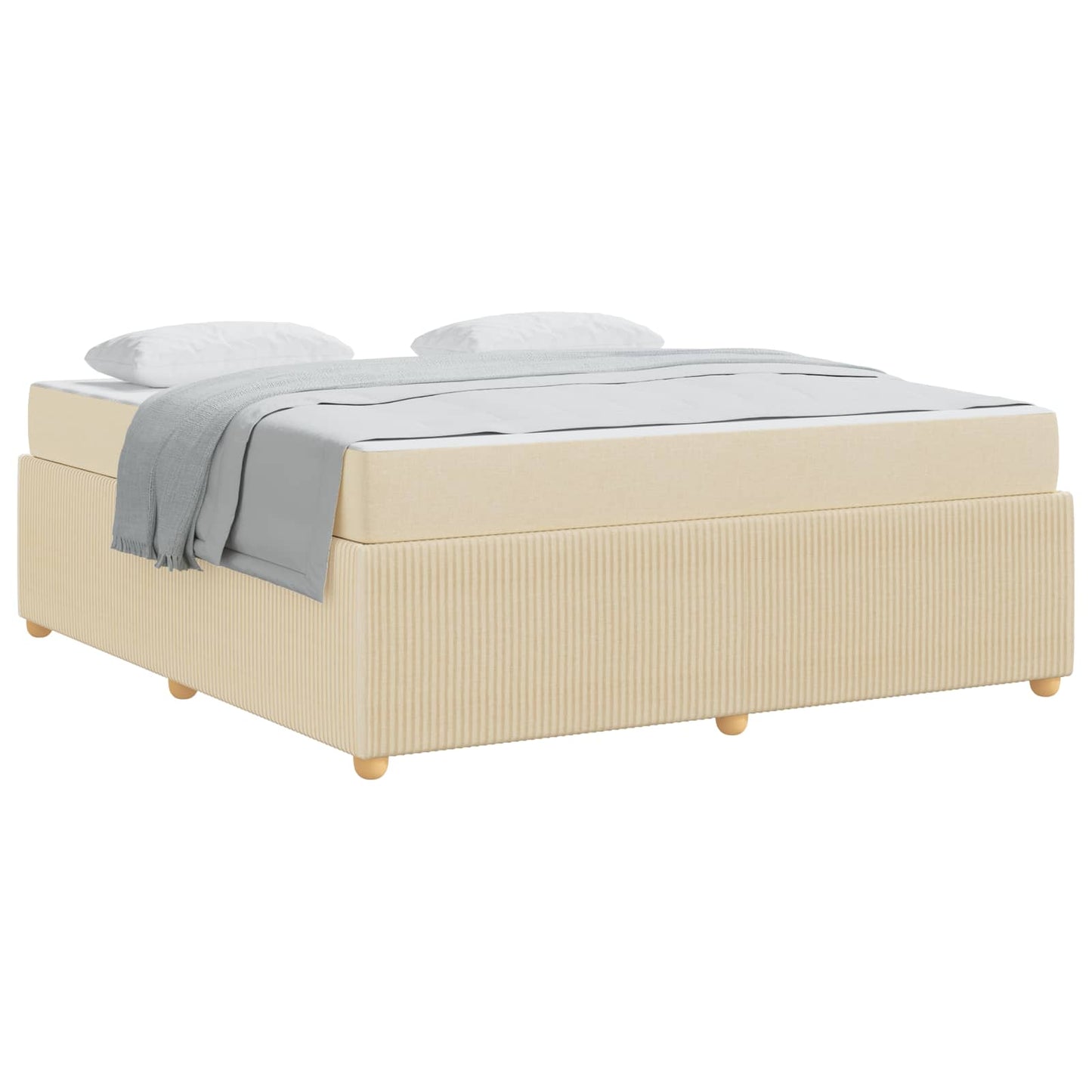 Struttura del letto con materasso Crema 180 x 200 cm Tessuto | homemem39
