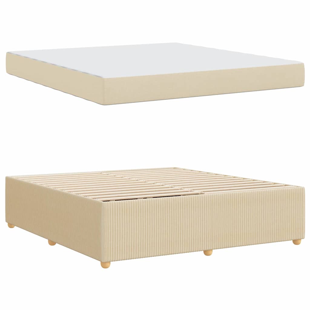 Struttura del letto con materasso Crema 180 x 200 cm Tessuto | homemem39