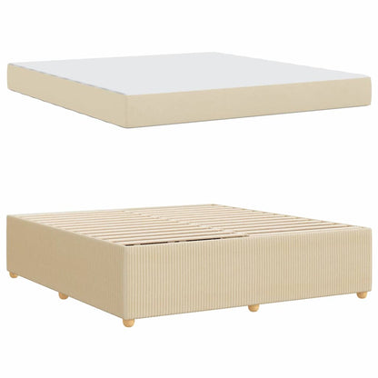 Struttura del letto con materasso Crema 180 x 200 cm Tessuto | homemem39