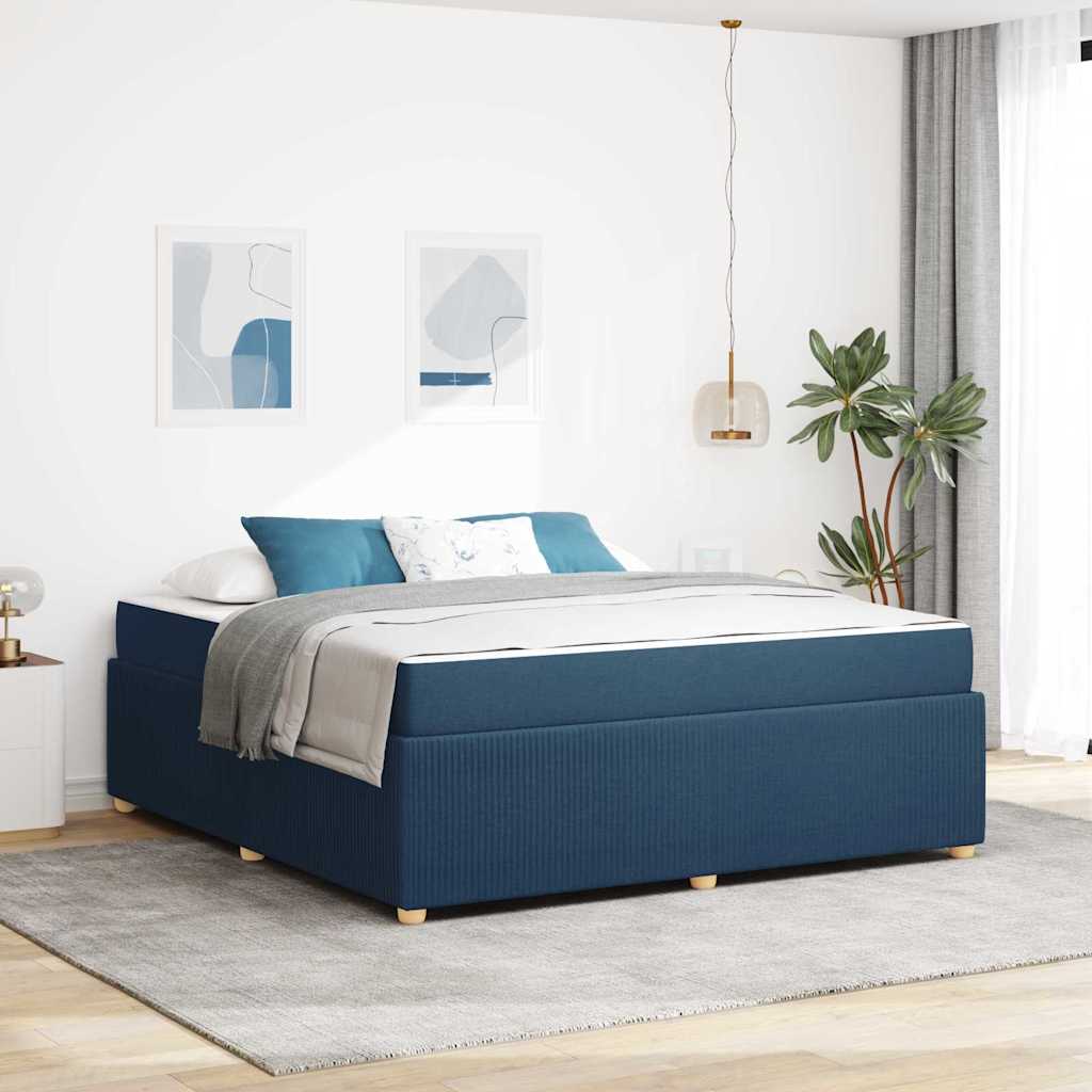 Struttura del letto con materasso Blu 180 x 200 cm Tessuto | homemem39