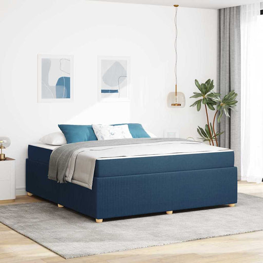Struttura del letto con materasso Blu 180 x 200 cm Tessuto | homemem39