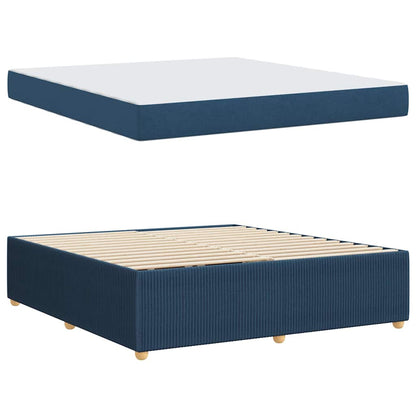 Struttura del letto con materasso Blu 180 x 200 cm Tessuto | homemem39
