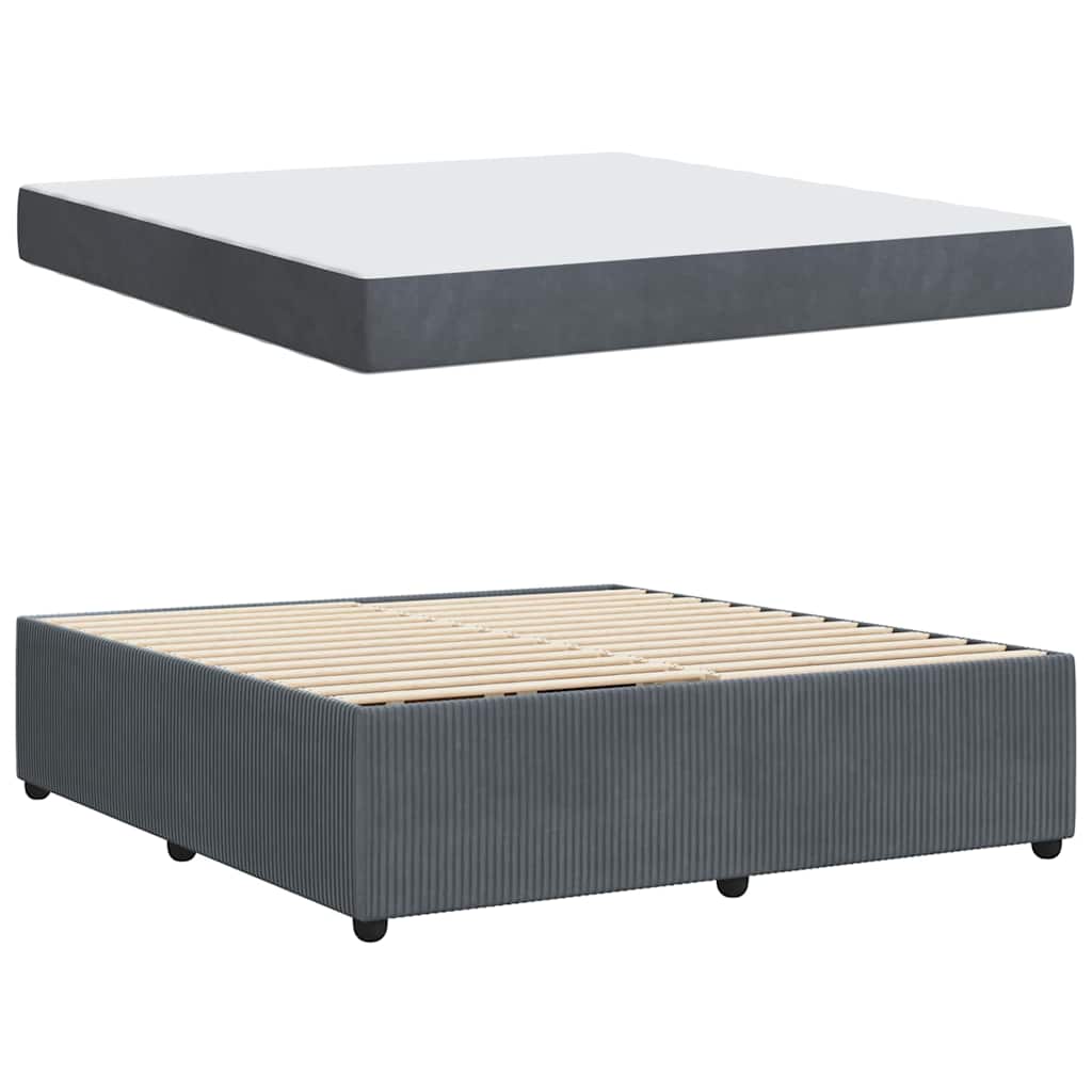 Struttura del letto Grigio scuro 180 x 200 cm Tessuto | homemem39