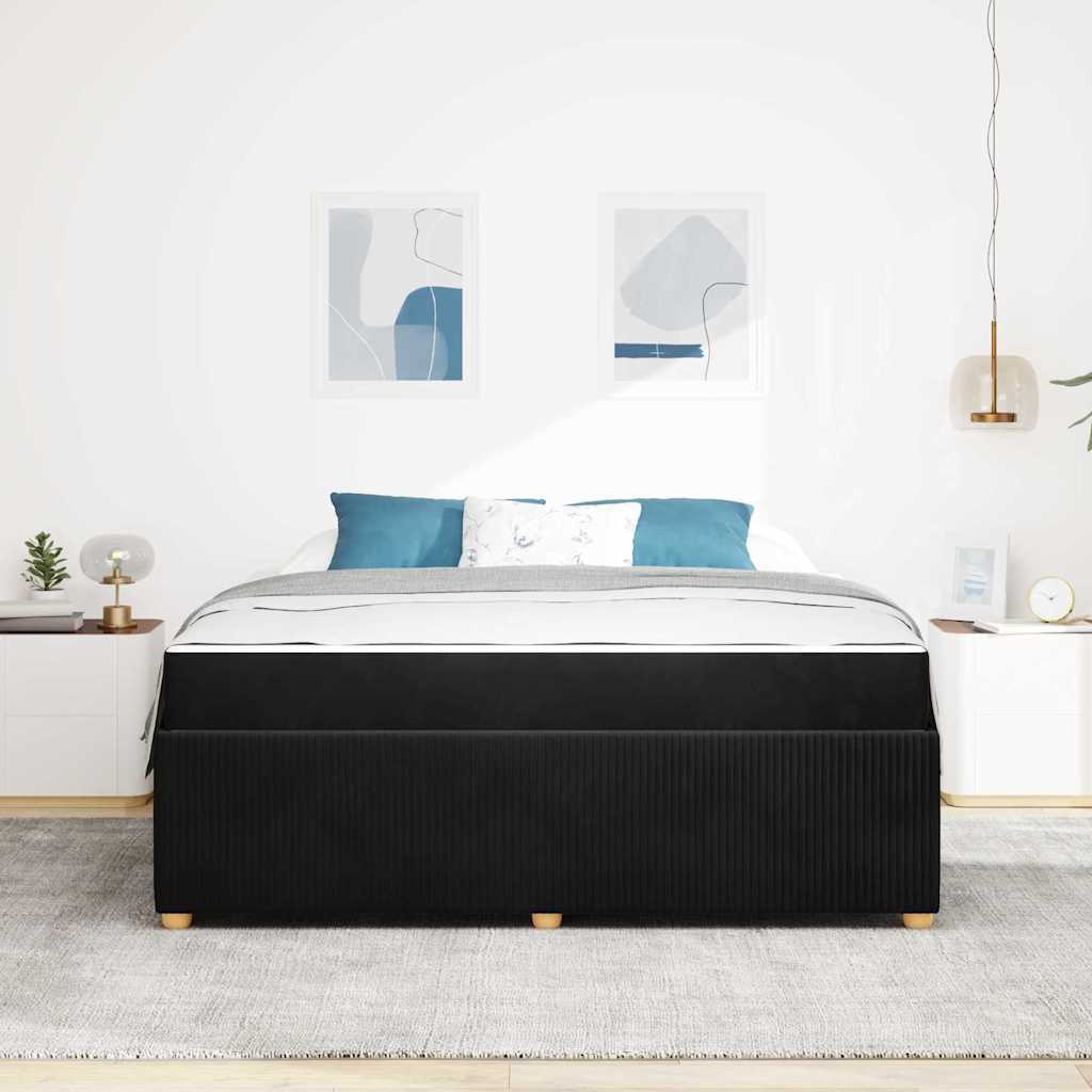 Struttura del letto con materasso Nero 180 x 200 cm Tessuto | homemem39