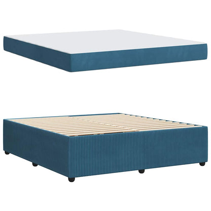Struttura del letto con materasso Blu 180 x 200 cm Tessuto | homemem39