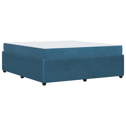 Struttura del letto con materasso Blu 180 x 200 cm Tessuto | homemem39