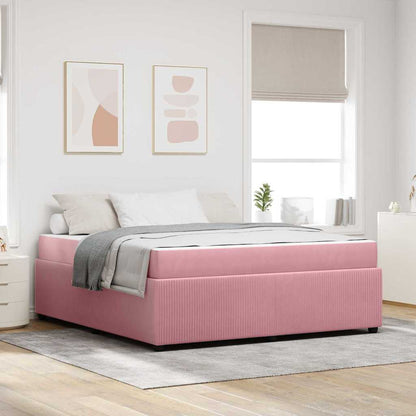 Struttura del letto con materasso Rosa 180 x 200 cm Tessuto | homemem39