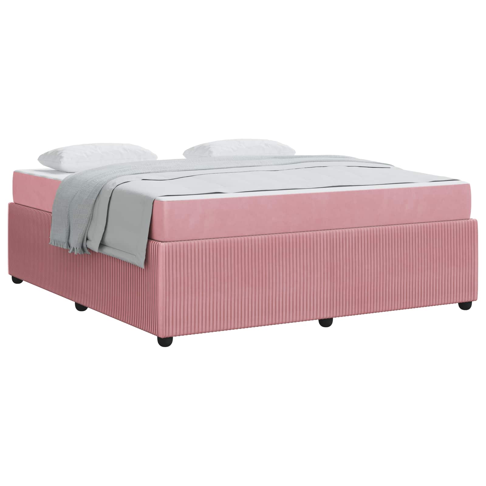 Struttura del letto con materasso Rosa 180 x 200 cm Tessuto | homemem39