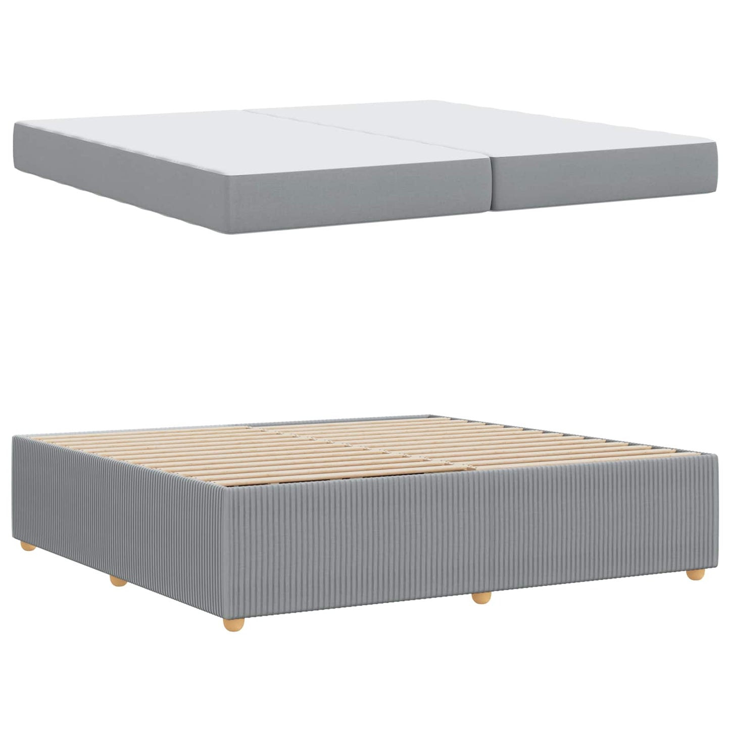 Struttura del letto Grigio chiaro 200 x 200 cm Tessuto | homemem39