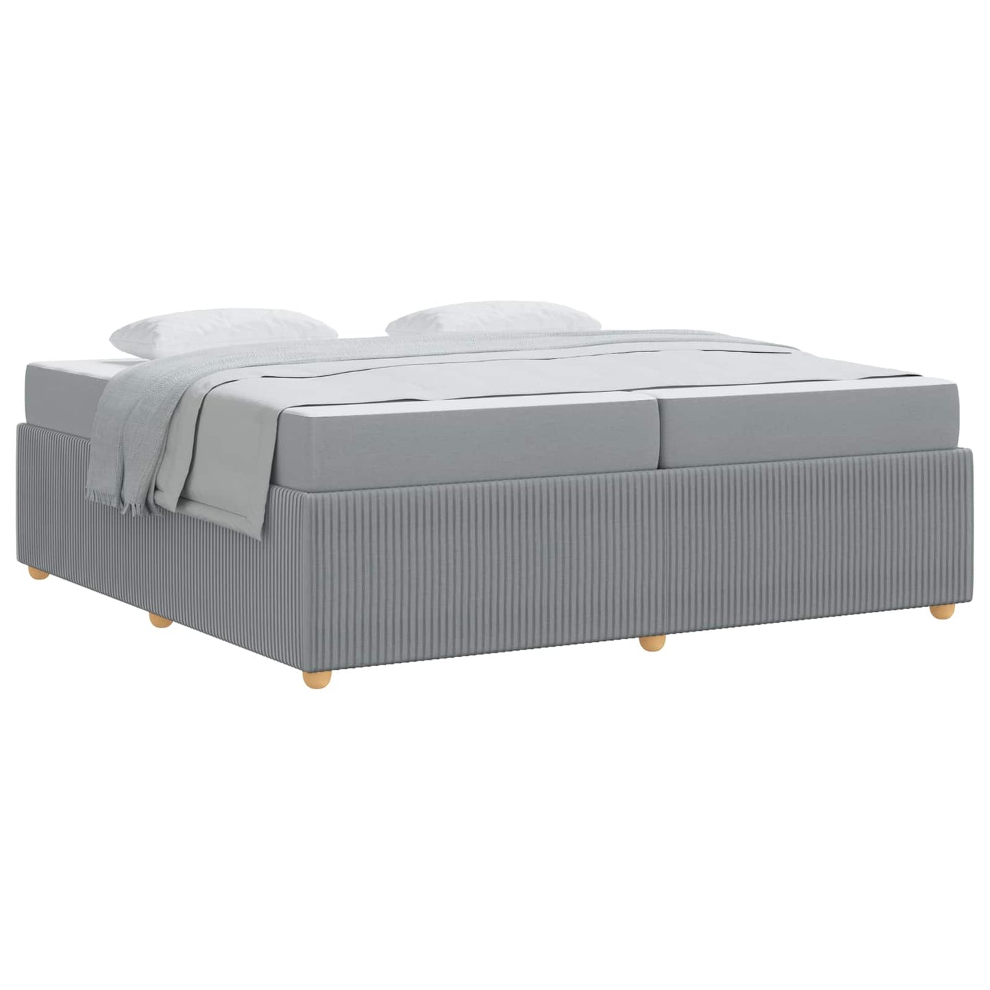 Struttura del letto Grigio chiaro 200 x 200 cm Tessuto | homemem39