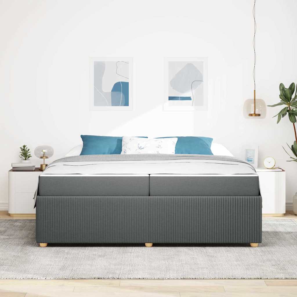 Struttura del letto Grigio scuro 200 x 200 cm Tessuto | homemem39
