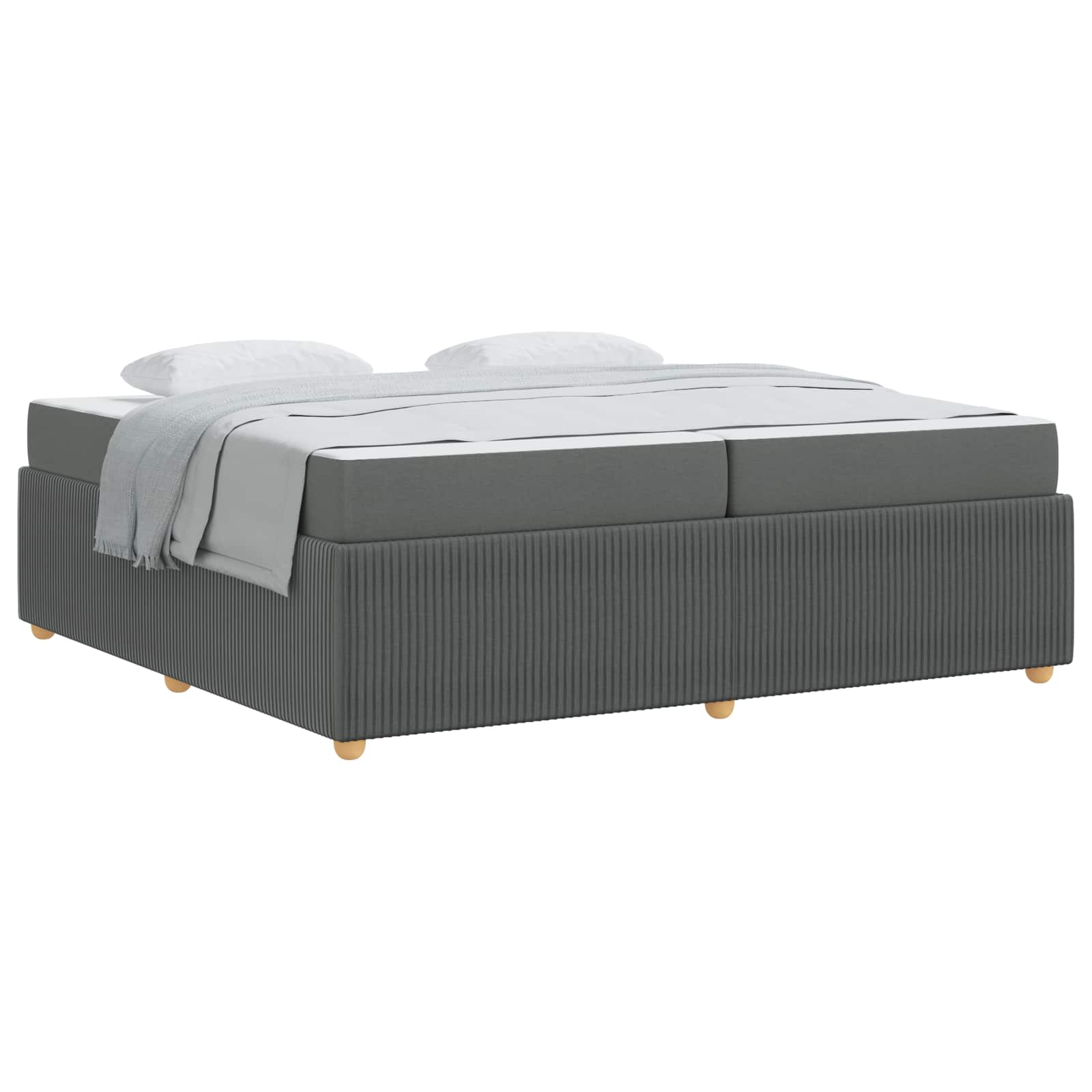 Struttura del letto Grigio scuro 200 x 200 cm Tessuto | homemem39