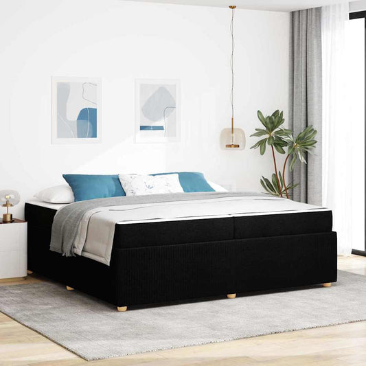 Struttura del letto con materasso Nero 200 x 200 cm Tessuto | homemem39