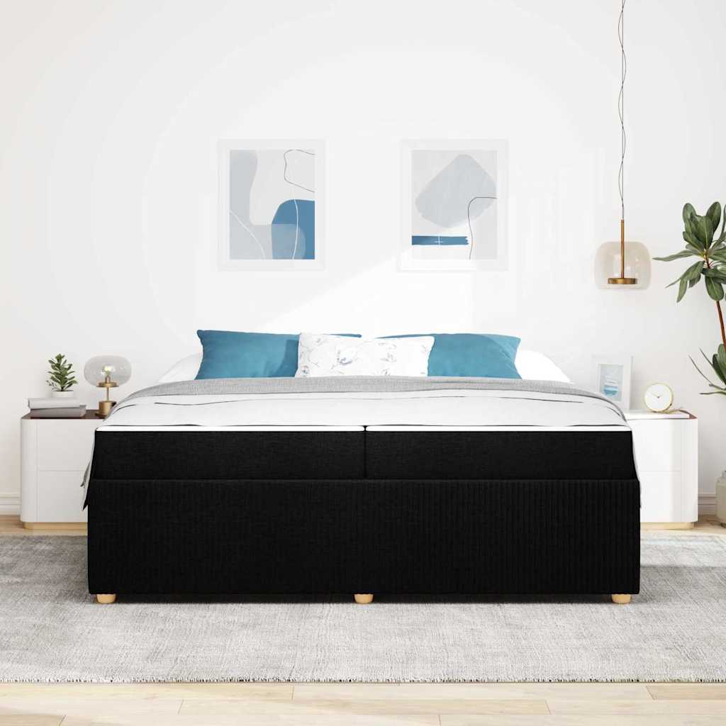 Struttura del letto con materasso Nero 200 x 200 cm Tessuto | homemem39