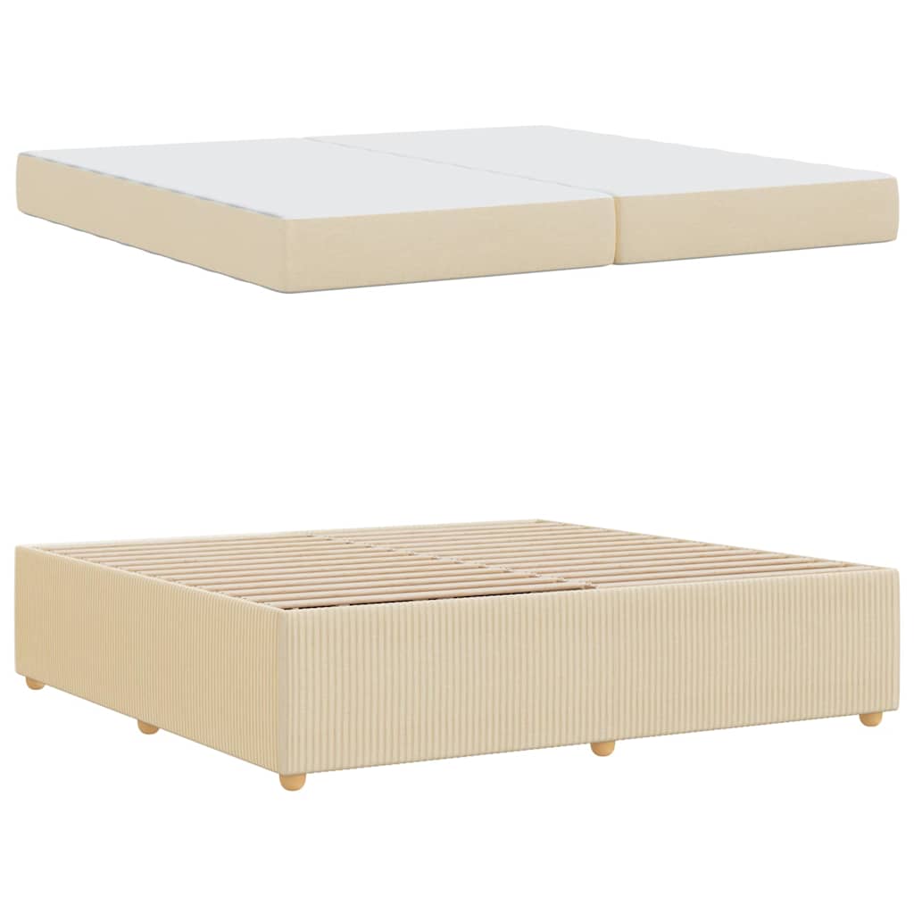 Struttura del letto con materasso Crema 200 x 200 cm Tessuto | homemem39